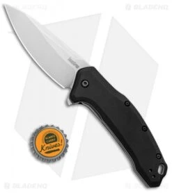 Kershaw Link Drop Point Knife Black (3.25" M390 Stonewash) 1776BLK -Sharp Edge Knife Shop Kershaw Link DP Black SW 1776BLK BHQ 75307 jr bottlecap 2