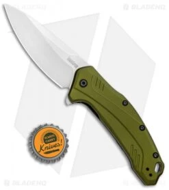 Kershaw Link 20CV Drop Point Knife Olive Al (3.25" Stonewash) 1776OLSW 9 Kershaw Link 20CV Drop Point Knife Olive Al (3.25" Stonewash) 1776OLSW -Sharp Edge Knife Shop Kershaw Link DP Olive Aluminum SW 1776OLSW BHQ 105987 jr bottlecap 2