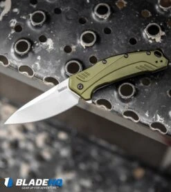 Kershaw Link 20CV Drop Point Knife Olive Al (3.25" Stonewash) 1776OLSW 10 Kershaw Link 20CV Drop Point Knife Olive Al (3.25" Stonewash) 1776OLSW -Sharp Edge Knife Shop Kershaw Link Drop Point Knife Olive Aluminum Stonewash 20CV 1776OLSW BHQ 105987 kp step web