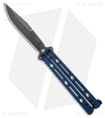 Kershaw Lucha Balisong Butterfly Knife Blue (4.5" Blackwash) 5150BLUBW 1 Kershaw Lucha Balisong Butterfly Knife Blue (4.5" Blackwash) 5150BLUBW