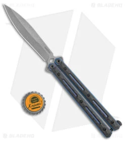 Kershaw Lucha Balisong Butterfly Knife Carbon Fiber/Ti (4.7" SW 20CV) 5150CF 7 Kershaw Lucha Balisong Butterfly Knife Carbon Fiber/Ti (4.7" SW 20CV) 5150CF -Sharp Edge Knife Shop Kershaw Lucha CF Blue SW jr bottlecap