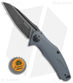 Kershaw Natrix A/O Knife Gray G-10 (3.25" BlackWash) 7007GRYBW -Sharp Edge Knife Shop Kershaw Natrix AO Gray G10 Blackwash BHQ 82057 er bottlecap
