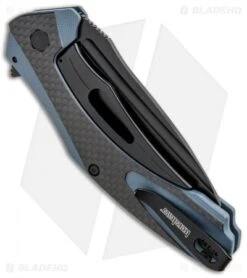 Kershaw Natrix XL Sub-Frame Lock Knife Blue G-10/CF (3.75" Black) 7008CFBLK -Sharp Edge Knife Shop Kershaw Natrix Sub FL Carbo Blue CF KS7008CFBLK BHQ 92438 jr side