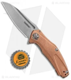 Kershaw Mini Natrix Sub-Frame Lock Knife Copper (2.75" Stonewash) 7006CU -Sharp Edge Knife Shop Kershaw Natrix Sub Frame Copper SW 7006CU BHQ 80567 jr bottlecap