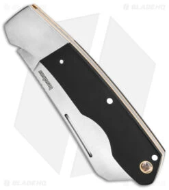 Kershaw Parley Cleaver Slip Joint Knife Black Polished Micarta (3.1" Satin) 4384 -Sharp Edge Knife Shop Kershaw Parley Cleaver Slip Joint Black Polished Micarta 3in Satin BHQ 139784 td spine