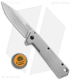 Kershaw Passage Assisted Opening Knife Stainless Steel (3.5" Stonewash) -Sharp Edge Knife Shop Kershaw Passage KS1361X BHQ 104004 jr bottlecap