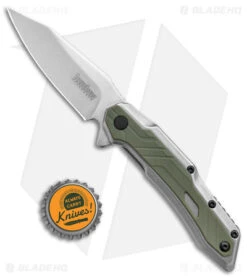 Kershaw Salvage Reverse Tanto Spring Assisted Knife Steel/GFN (2.9" SW) 1369 -Sharp Edge Knife Shop Kershaw Salvage Reverse Tanto SA Steel Green GFN SW BHQ 139779 jr bottlecap