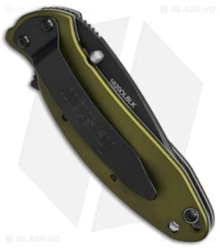 Kershaw Scallion Assisted Opening Knife Olive (2.25" Black) 1620OLBLK 6 Kershaw Scallion Assisted Opening Knife Olive (2.25" Black) 1620OLBLK -Sharp Edge Knife Shop Kershaw Scallion Assisted Opening Knife Olive 2in Black BHQ 11769 td side