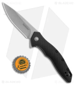 Kershaw Shoreline Liner Lock Assisted Knife Black FRN (3.25" Stonewash) 1845 -Sharp Edge Knife Shop Kershaw Shoreline Knife Black SW BHQ 178499 jr bottlecap