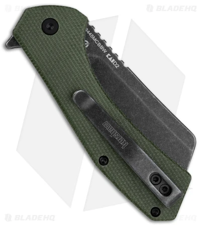 Kershaw Static Cleaver Liner Lock Knife Green Micarta (2.8" Black SW D2) 2 Kershaw Static Cleaver Liner Lock Knife Green Micarta (2.8" Black SW D2) - Image 2