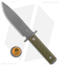 Zero Tolerance 6 Fixed Blade Knife OD Green G-10 (6" Gray CPM 3V) ZT 0006 -Sharp Edge Knife Shop Kershaw ZT 6 Fixed Blade Olive G 10 BB BHQ 178517 jr bottlecap