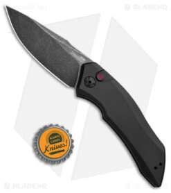 Kershaw Launch 1 Automatic Knife Black Aluminum (3.4" BlackWash) 7100BW -Sharp Edge Knife Shop kershaw launch 1 blackwash 7100BW BHQ 27374 jr bottlecap large