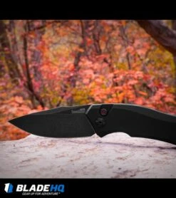 Kershaw Launch 1 Automatic Knife Black Aluminum (3.4" BlackWash) 7100BW -Sharp Edge Knife Shop kershaw launch 1 blackwash BHQ 27374 fall leaves dl