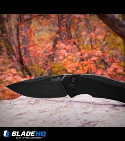Kershaw Launch 1 Automatic Knife Black Aluminum (3.4" BlackWash) 7100BW -Sharp Edge Knife Shop kershaw launch 1 blackwash BHQ 27374 fall leaves dl large