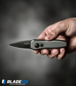 Kershaw Launch 4 CA Legal Automatic Knife Gray (1.9" Black) 7500GRYBLK -Sharp Edge Knife Shop kershaw launch 4 gray 7500GRYBLK BHQ 74062 dl hand
