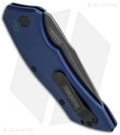 Kershaw Launch 1 Automatic Knife Blue Aluminum (3.4" BlackWash) 7100BLUBW -Sharp Edge Knife Shop kershaw launch auto 1 blackwash blue side cm