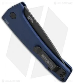 Kershaw Launch 3 Automatic Knife Blue Aluminum (3.4" Black) -Sharp Edge Knife Shop kershaw launch auto 3 black dlc blue side cm