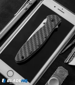 Kershaw Leek Assisted Opening Knife Carbon Fiber (3" Stonewash) 1660CF -Sharp Edge Knife Shop kershaw leek cf sw 1660cf BHQ 52168 dl