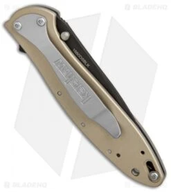 Kershaw Leek Assisted Opening Knife Desert Sand (3" Black) 1660DSBLK -Sharp Edge Knife Shop kershaw leek desert sand KS1660DSBLK BHQ 49608 er side
