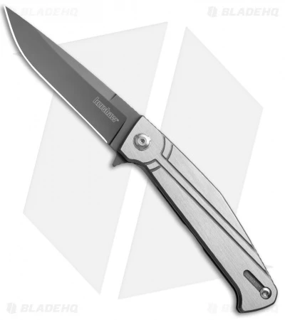 Kershaw Nura 3.5 Flipper Frame Lock Knife (3.5" Gray) 4035TIKVT 1 Kershaw Nura 3.5 Flipper Frame Lock Knife (3.5" Gray) 4035TIKVT