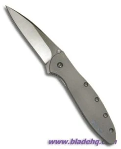 Kershaw Leek Assisted Opening Knife Titanium (3" Satin) 1660TIZDP -Sharp Edge Knife Shop kershawgreyleek